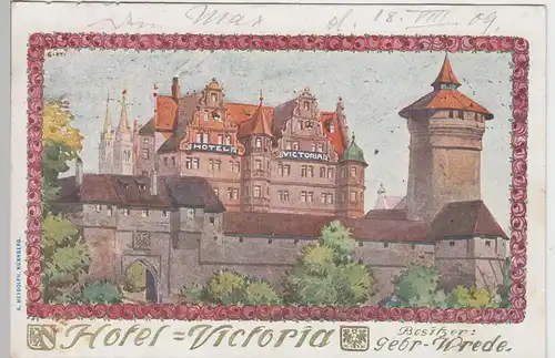 (87749) AK Nürnberg, Hotel Victoria 1909