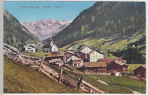 (87587) AK Vent, Ötztal, Panorama mit Kirche, vor 1945