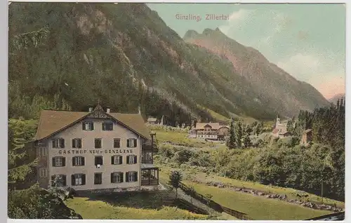 (87575) AK Ginzling, Zillertal, Gasthof Neu Ginzling, vor 1945