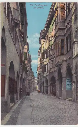 (87331) AK Bozen, Bolzano, Laubengasse, um 1910