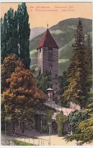 (87328) AK Meran, Merano, Passeierer Tor u. Winterpromenade, um 1910