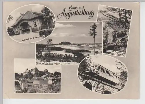 (87052) AK Augustusburg, Mehrbildkarte 1961