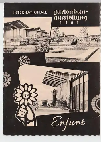 (86929) AK Erfurt, Gartenbauausstellung, Mehrbildkarte 1961