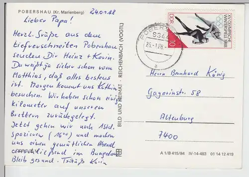 (86621) AK Pobershau, Mehrbildkarte 1984