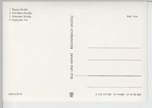 (86589) AK Ribnitz Damgarten, Mehrbildkarte 1983