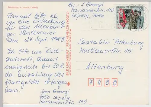 (86503) AK Wanderkarte -Zwischen Plauer See und Müritz- 1988