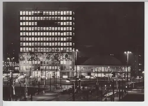 (86321) AK Berlin DDR, Haus des Lehrers bei Nacht 1965