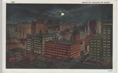 (85625) AK Heart of Chicago by night, um 1927