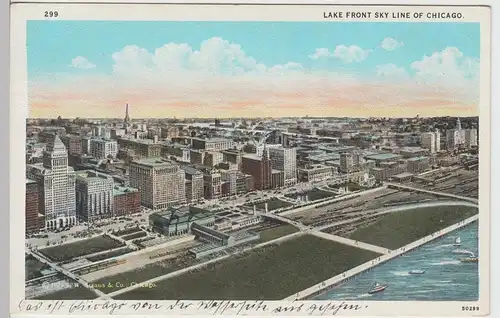 (85624) AK Chicago, Lakefront Skyline, um 1927
