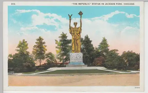 (85593) AK Chicago, Jackson Park, The Republic Statue, um 1927