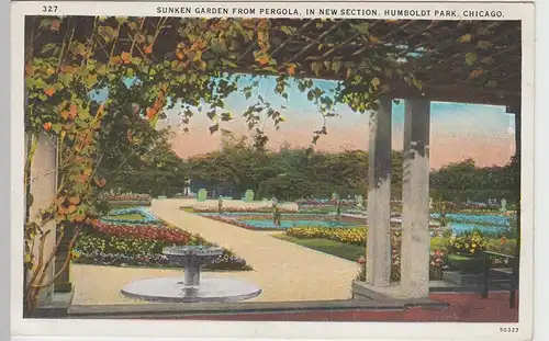 (85592) AK Chicago, Sunken Garden from Pergola, Humboldt Park, u.1927