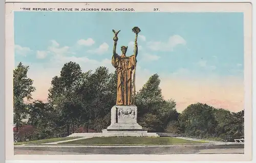 (85582) AK Chicago, The Republic Statue, Jackson Park, 1927