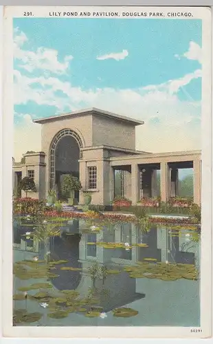 (85578) AK Chicago, Lily Pond, Pavilion, Douglas Park, um 1927