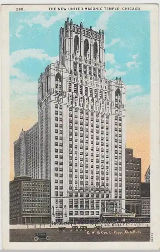 (85565) AK Chicago, New United Masonic Temple, um 1927
