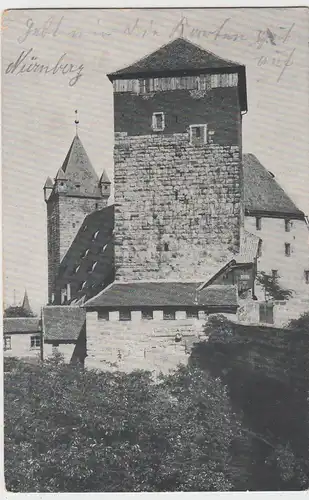 (85468) AK Nürnberg, Burg, Fünfeckturm, Feldpost 1914