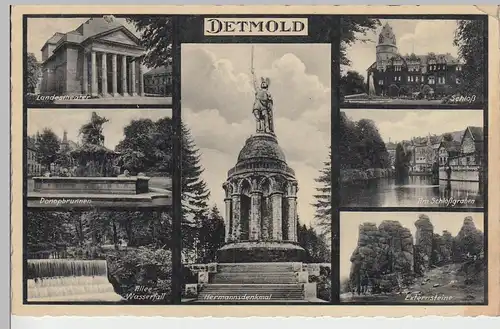 (85291) AK Detmold, Mehrbildkarte 1938