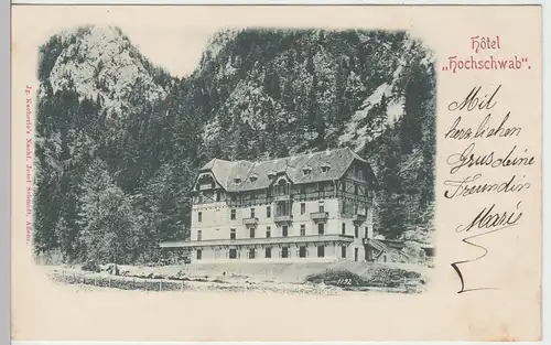 (85253) AK Hotel Hochschwab bei Fölz, bis 1905