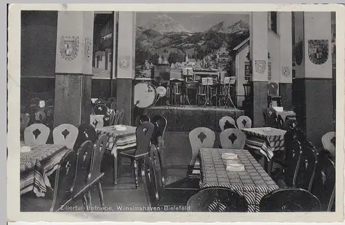 (85118) AK Wilhelmshaven, Zillertal-Betriebe, Restaurant Inneres 1930er