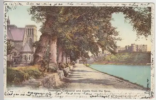 (85083) AK Inverness, Cathedral and Castle from the Ness, 1904