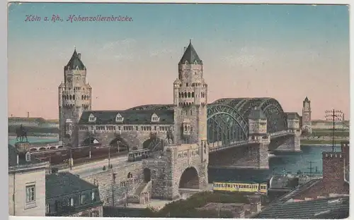 (84988) AK Köln, Hohenzollernbrücke vor 1920