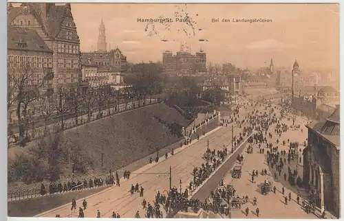 (84507) AK Hamburg, St. Pauli, Seewarte bei den Landungsbrücken 1913