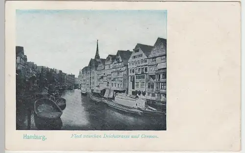 (84501) AK Hamburg, Fleet zwischen Deichstraße u. Cremon, vor 1945