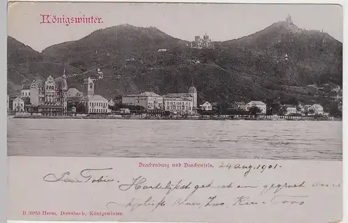 (84443) AK Königswinter, Drachenfels, Drachenburg 1901