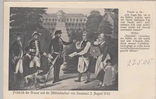 (84315) AK Potsdam, Sanssouci, Disput mit Müller, vor 1945