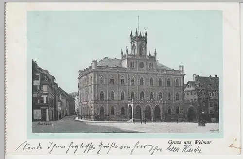 (84214) AK Gruß aus Weimar, Rathaus, aus Kartenheft, 1906