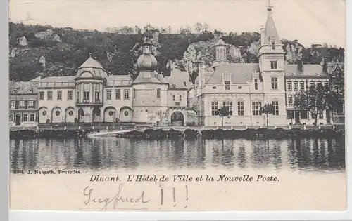(84162) AK Dinant, Rathaus, Hotel de Ville, Post, bis um 1905