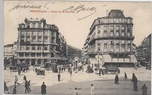 (84147) AK Brüssel, Bruxelles, Place de la Bourse 1911