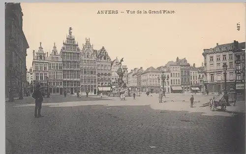 (84139) AK Anvers, Antwerpen, Grote Markt, Brabobrunnen, vor 1945