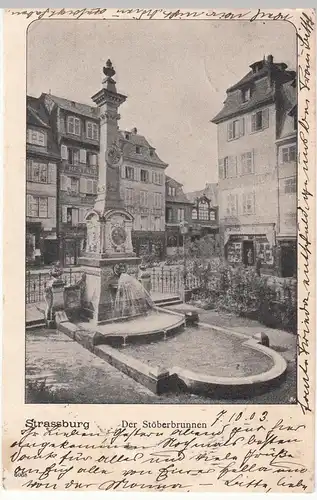 (84111) AK Straßburg, Strasbourg, Stöberbrunnen, fontaine Stöber 1903