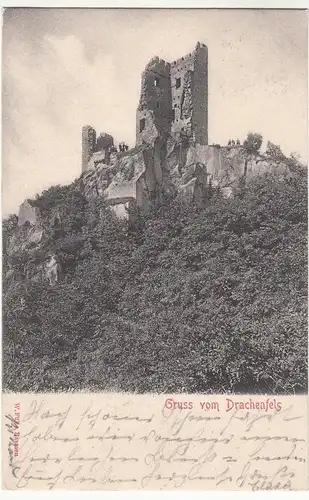 (84084) AK Gruß vom Drachenfels, Königswinter 1902