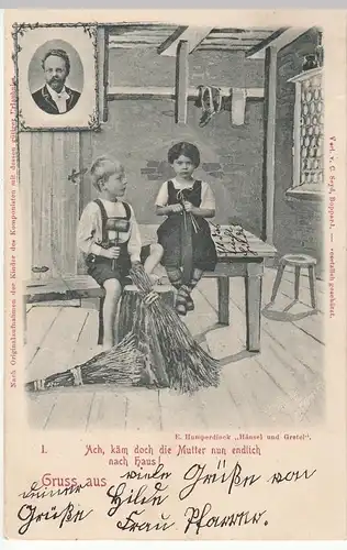 (84067) AK E. Humperdinck u. Kinder, Hänsel und Gretel 1901