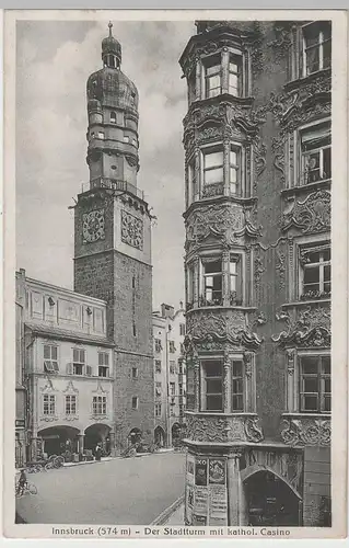(83843) AK Innsbruck, Stadtturm, kathol. Casino, vor 1945
