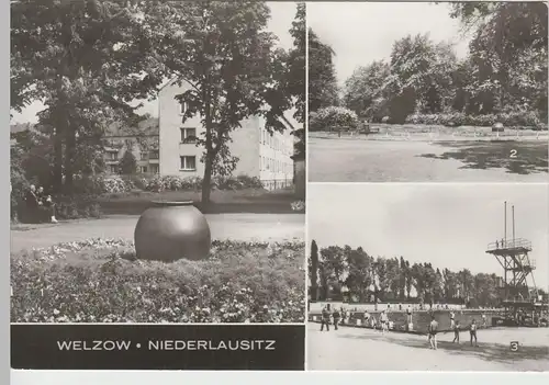 (83428) AK Welzow, Niederlausitz, Schwimmbad, Jahnpark 1978