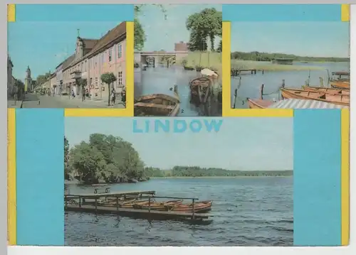 (83405) AK Lindow, Mark, Kanal, Wutzsee, Straße des Friedens 1964