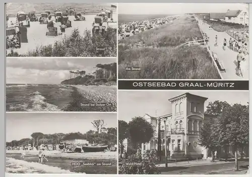 (83383) AK Ostseebad Graal Müritz, Mehrbild, Strand 1984