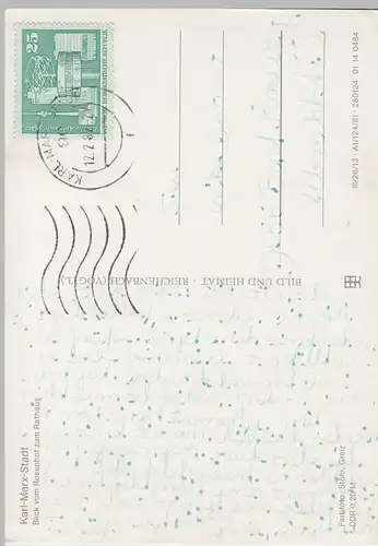 (83272) AK Karl-Marx-Stadt, Rosenhof, Rathaus 1982