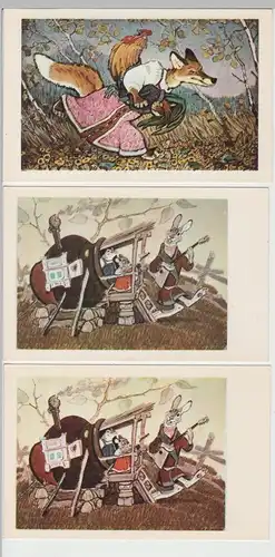 (83084) AK E. Ratschew, Russische Märchen, 6 Karten aus Serie 1969