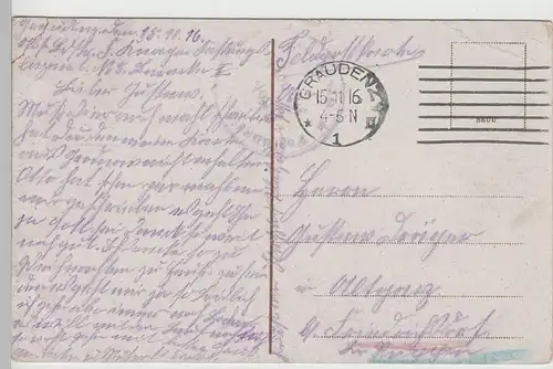 (83077) AK Flugplatz Graudenz, Doppeldecker über Weichsel 1916