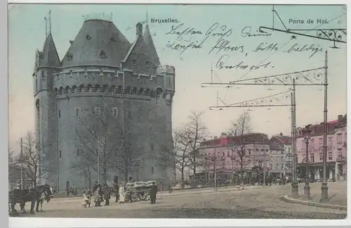 (82664) AK Brüssel, Bruxelles, Porte de Hal, Hallesches Tor 1914