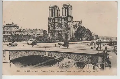 (82648) AK Paris, Kathedrale Notre-Dame, Brücke, Pont, vor 1945