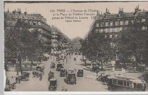 (82646) AK Paris, L'Avenue de l'Opéra, Place du Théatre Français, v. 1945