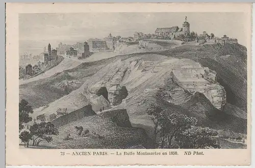 (82635) AK Ancien Paris, La Butte Montmartre en 1850