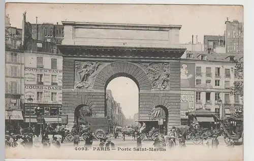 (82634) AK Paris, Porte Saint Martin, Pferdegespanne 1912