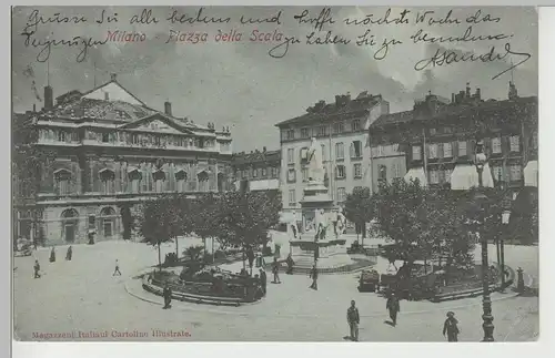 (82587) AK Milano, Mailand, Piazza della Scala 1903
