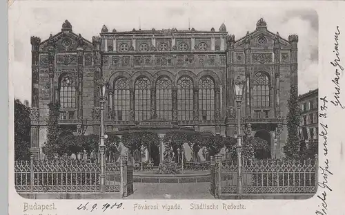 (82552) AK Budapest, Städtische Redoute, 1900