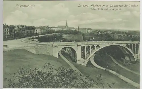 (82526) AK Luxembourg, Le pont Adolphe et le Boulevard du Viaduc, vor 1945